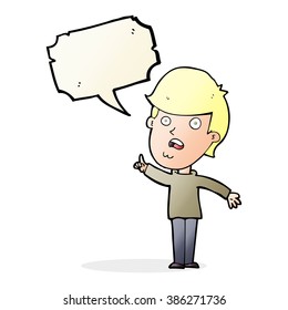 cartoon man asking question with speech bubble