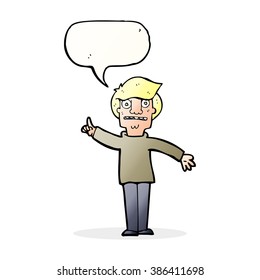 cartoon man asking question with speech bubble
