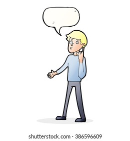 cartoon man asking question with speech bubble