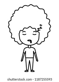 cartoon man asleep kawaii character