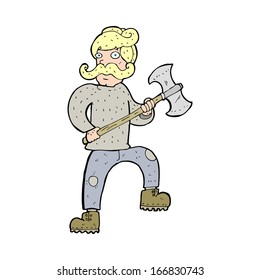 cartoon man with axe