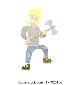 cartoon man with axe