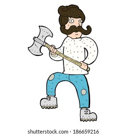 cartoon man with axe
