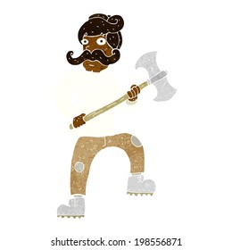 cartoon man with axe