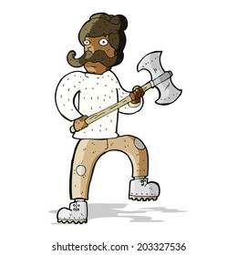 cartoon man with axe