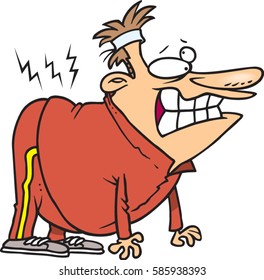 cartoon man with back pain