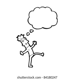 cartoon man balancing