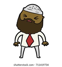 caricaturista con barba