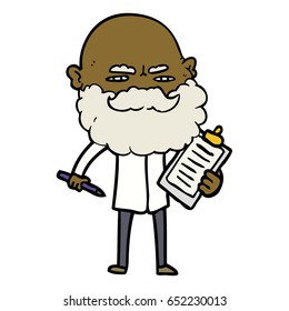 cartoon man with beard frowning