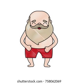 cartoon man with beard icon over white background vector illustration