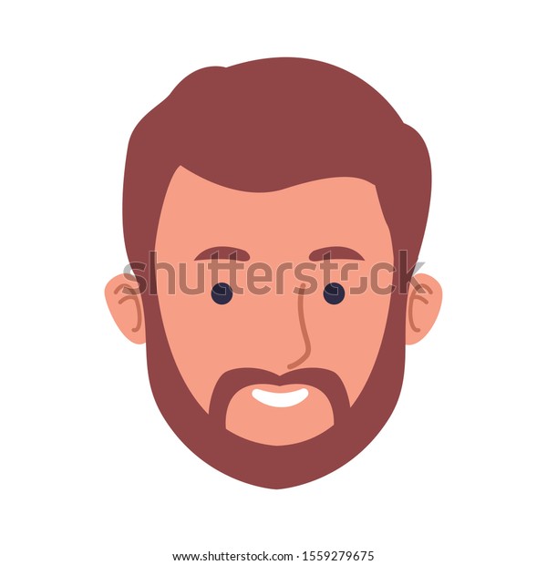 Cartoon Man Beard Icon Over White Stock Vector Royalty Free 1559279675