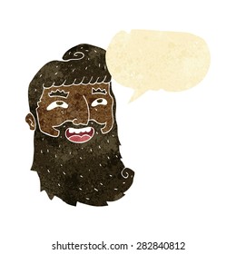 cartoon man with beard laughing with speech bubble
