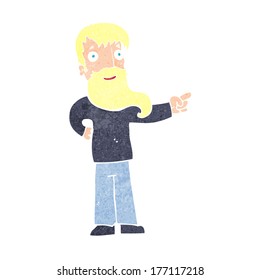 cartoon man with beard pointing