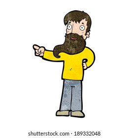 cartoon man with beard pointing