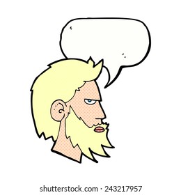 Cartoon-Mann mit Bart mit Sprachblase