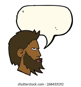 homem de desenho animado com barba com balão