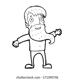 caricaturista con barba saludando