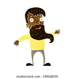 cartoon man with beard waving