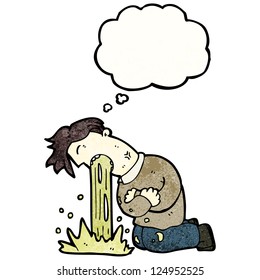 Karikaturenmann krank