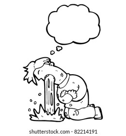 hombre de caricatura enfermo