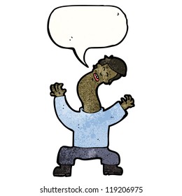 cartoon man with bent neck