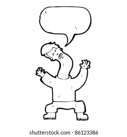 cartoon man with bent neck