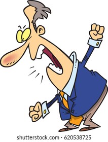 cartoon man berating in anger