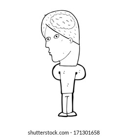 cartoon man with big brain