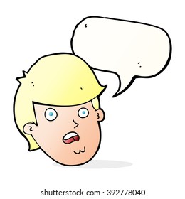 cartoon man with big chin with speech bubble