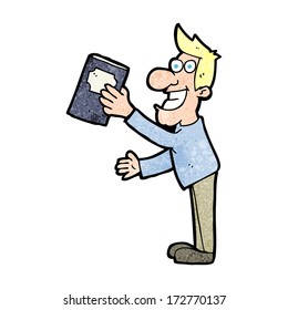 cartoon man with book