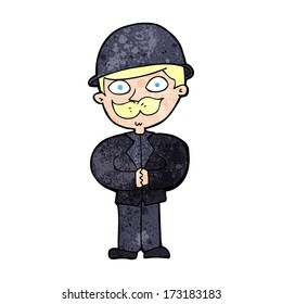 Cartoon-Mann auf Bowler-Hut