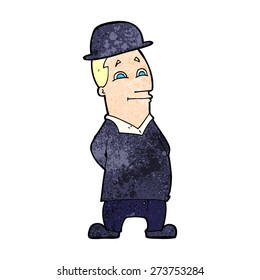 cartoon man in bowler hat