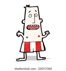 homem de desenho animado em shorts de boxer