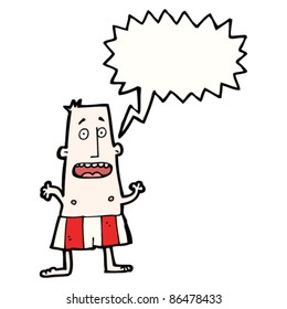 cartoon man in boxer shorts shouting