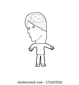 cartoon man with brain symbol