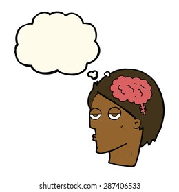 cartoon man with brain symbol