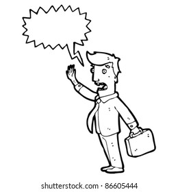 cartoon man with briefcase shouting warning