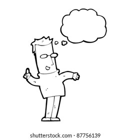 cartoon man with brilliant idea