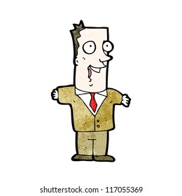 cartoon man in brown suit