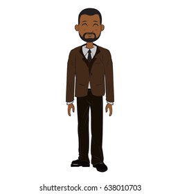 cartoon man business elegant manager
