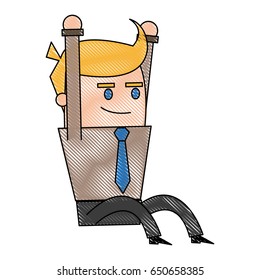 cartoon man business sitting image