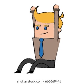 cartoon man business sitting image