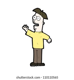 cartoon man calling out