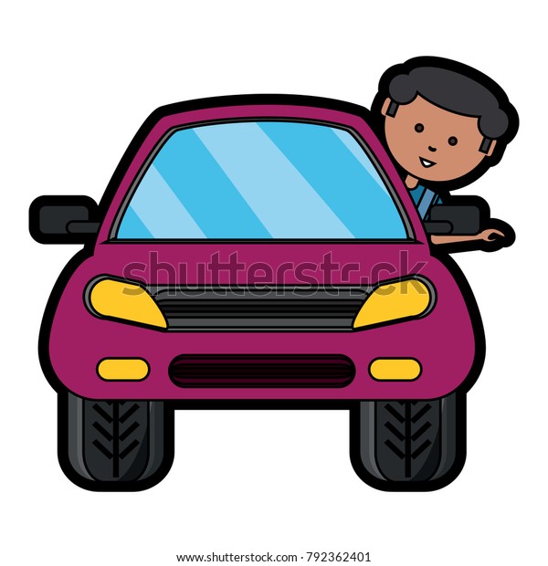 Cartoon Man Car Icon Stock Vector (Royalty Free) 792362401 | Shutterstock