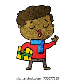 cartoon man carol singing