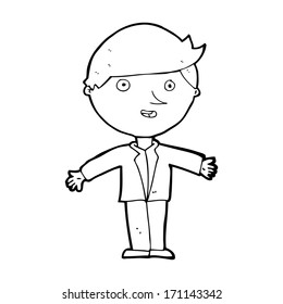 caricaturista con chaqueta casual
