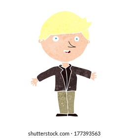 Cartoon-Mann auf ungezwungener Jacke