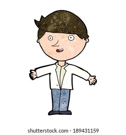 homem de desenho animado em jaqueta casual