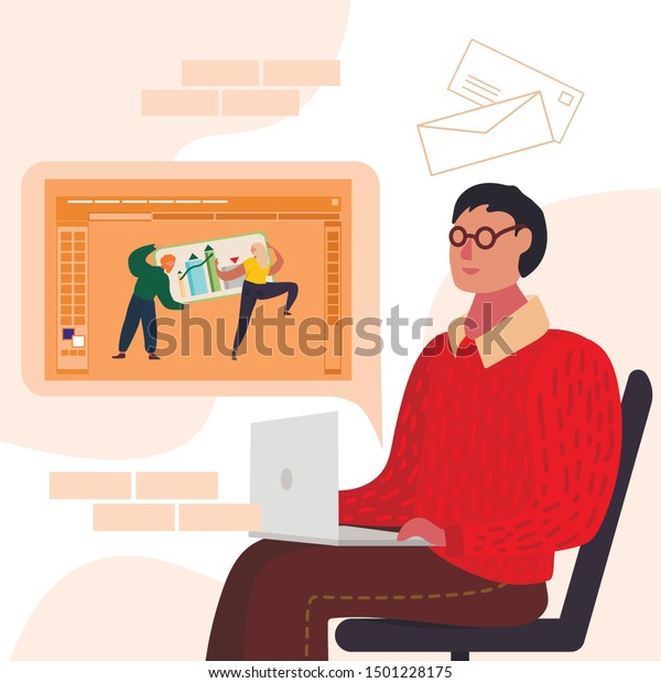 Cartoon Man Character Creating Project On Stock Vector