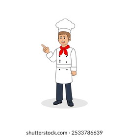 Cartoon Man Chef Standing Vector Illustration